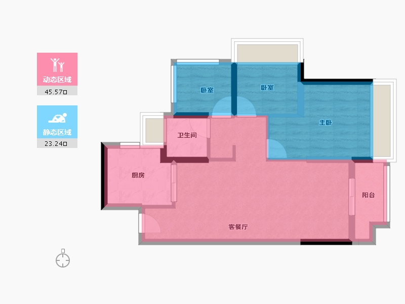 广东省-广州市-香江悦府-60.80-户型库-动静分区