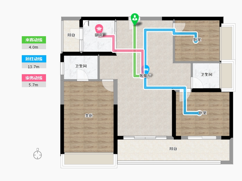 广东省-佛山市-电建地产·洺悦华府-100.04-户型库-动静线