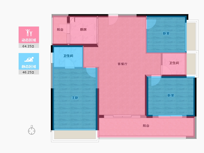 广东省-佛山市-电建地产·洺悦华府-100.04-户型库-动静分区