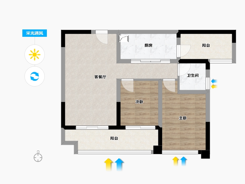 四川省-成都市-天府菁萃里-69.80-户型库-采光通风