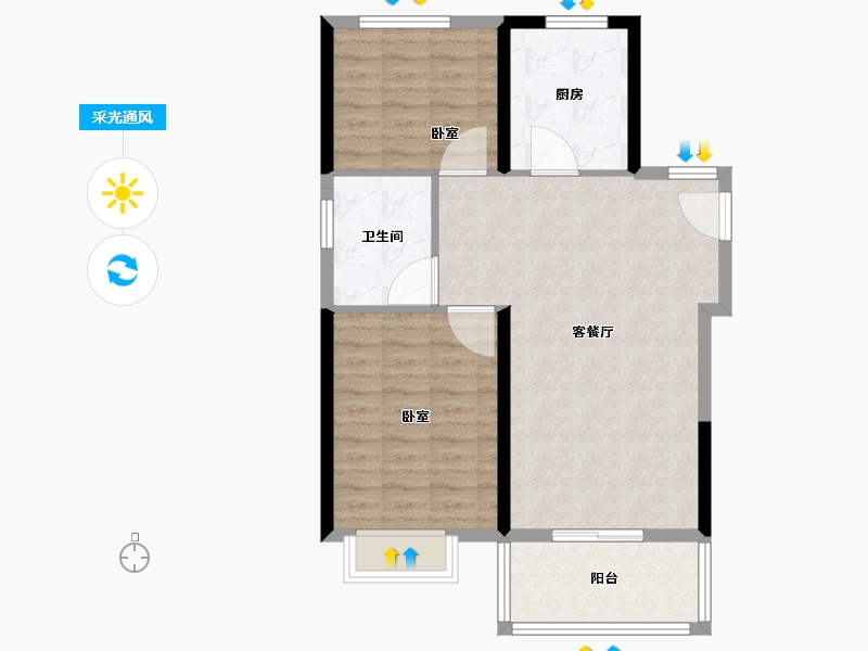 上海-上海市-浦发东悦城-76.00-户型库-采光通风