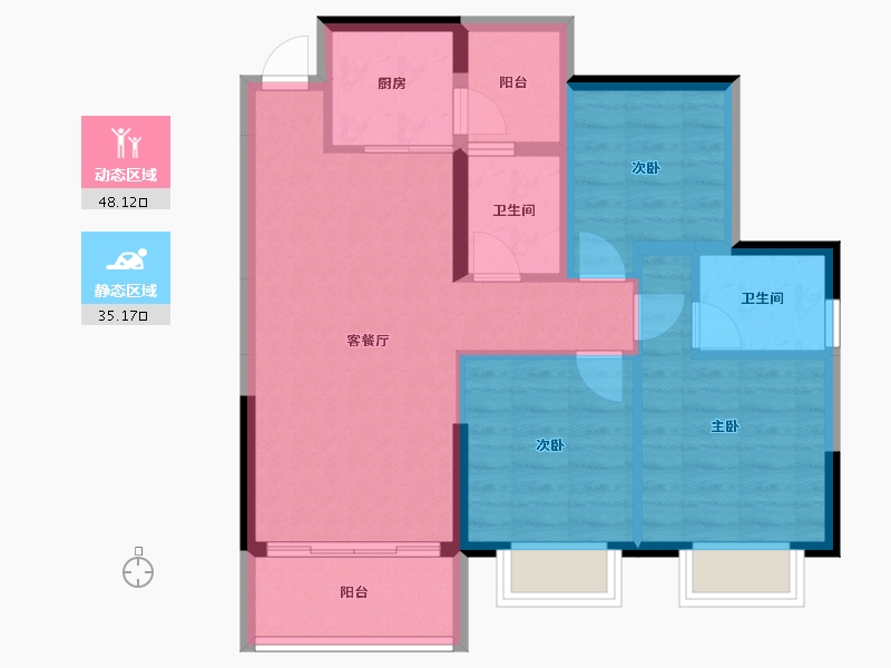 广西壮族自治区-南宁市-盛科城-74.16-户型库-动静分区