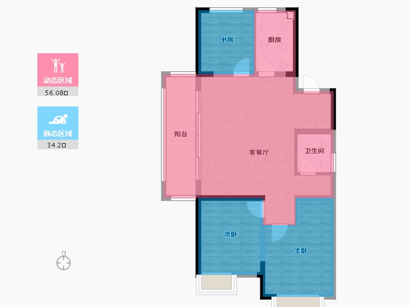 江苏省-常州市-光明城投荷樾府-80.95-户型库-动静分区