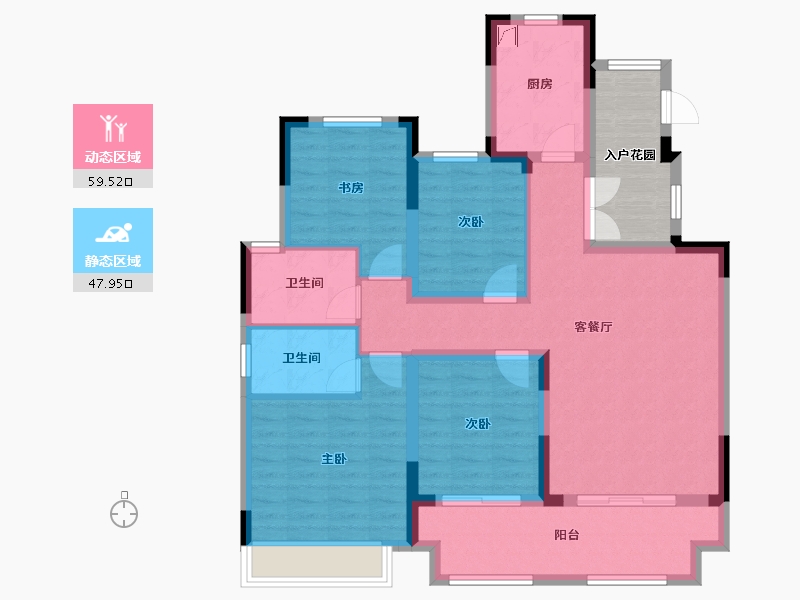 江苏省-镇江市-路劲·港欣城-102.41-户型库-动静分区