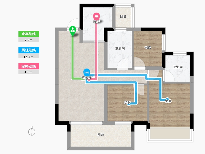 广西壮族自治区-南宁市-九宸府-66.90-户型库-动静线