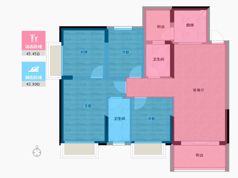 广西壮族自治区-南宁市-盛科城-78.32-户型库-动静分区