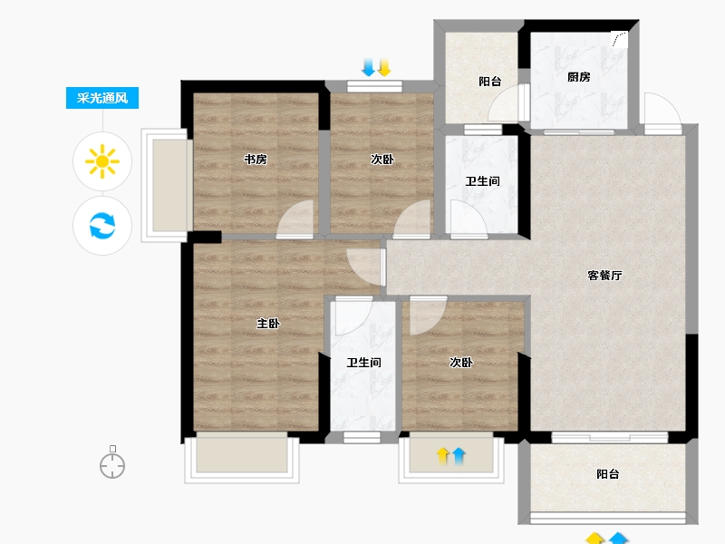 广西壮族自治区-南宁市-盛科城-78.32-户型库-采光通风