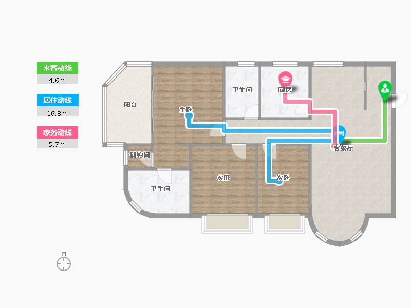 四川省-成都市-富临·沙河新城-132.00-户型库-动静线