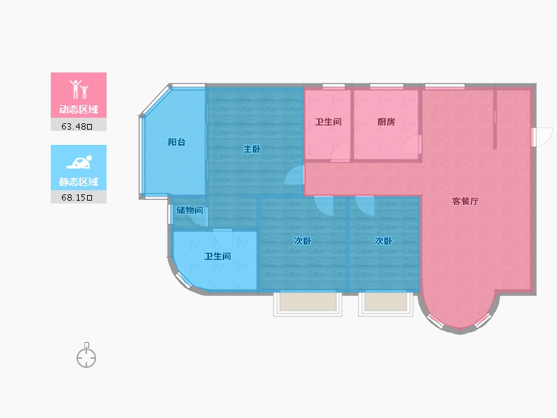 四川省-成都市-富临·沙河新城-132.00-户型库-动静分区