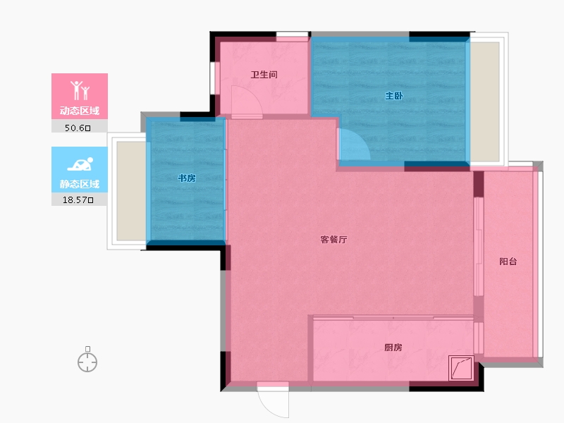 上海-上海市-中信泰富仁恒海和院-62.27-户型库-动静分区