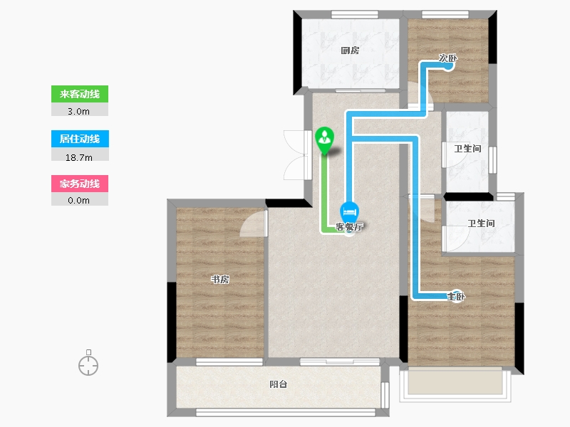 宁夏回族自治区-银川市-民生如院-105.00-户型库-动静线