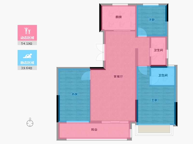 宁夏回族自治区-银川市-民生如院-105.00-户型库-动静分区