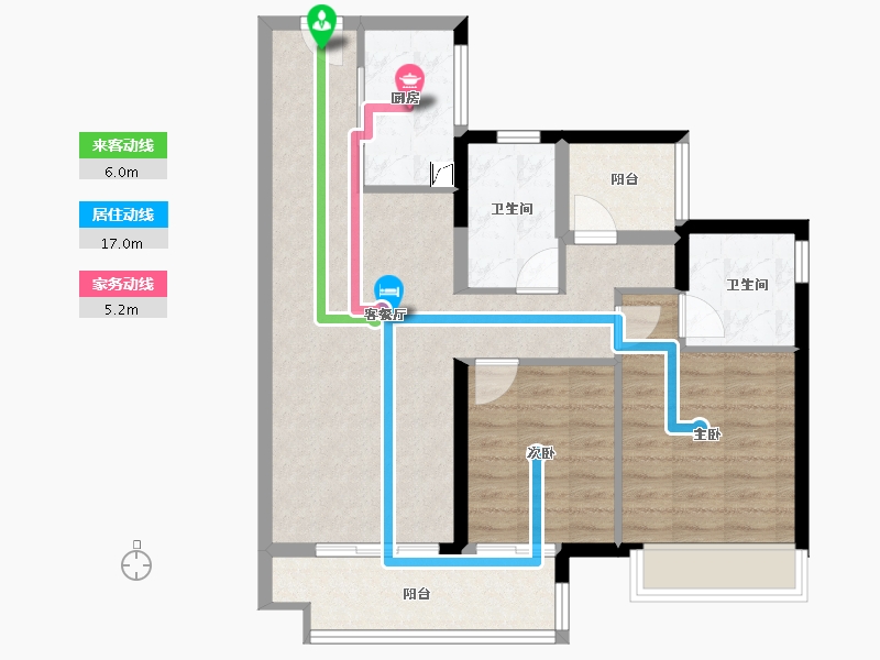 广东省-佛山市-美的云悦江山-78.77-户型库-动静线