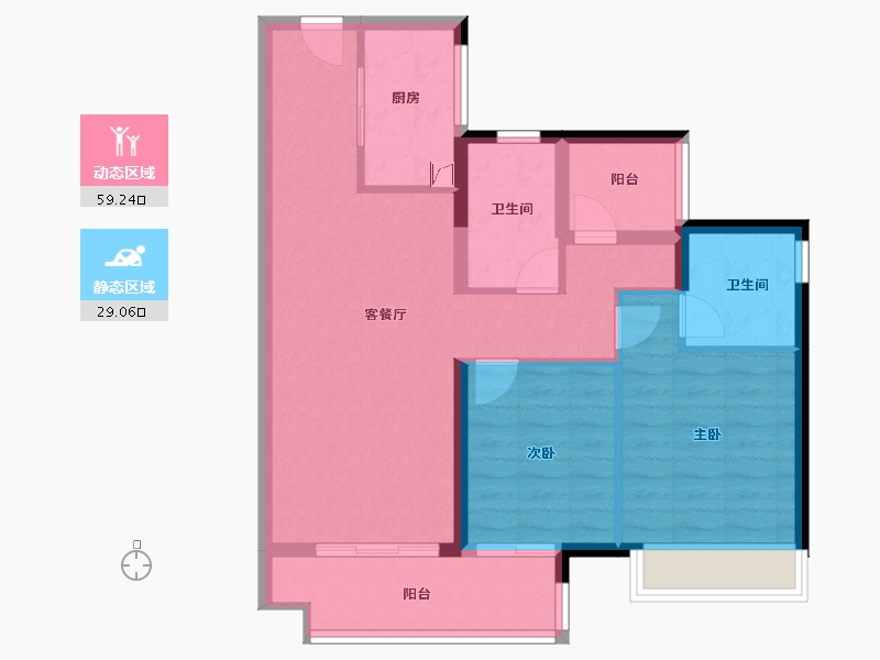 广东省-佛山市-美的云悦江山-78.77-户型库-动静分区