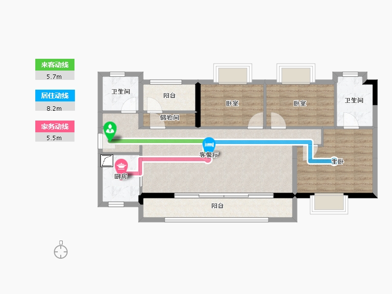 广东省-广州市-中建弘阳德信·湾璟壹号-85.94-户型库-动静线