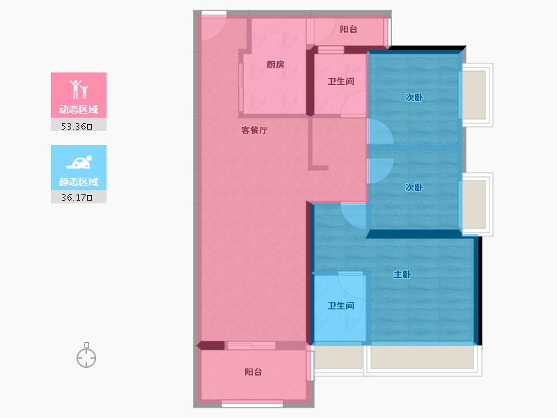 广东省-广州市-得天和苑-79.55-户型库-动静分区