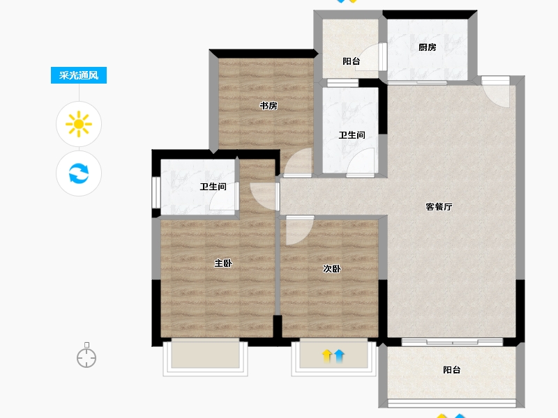 广西壮族自治区-南宁市-盛科城-78.53-户型库-采光通风