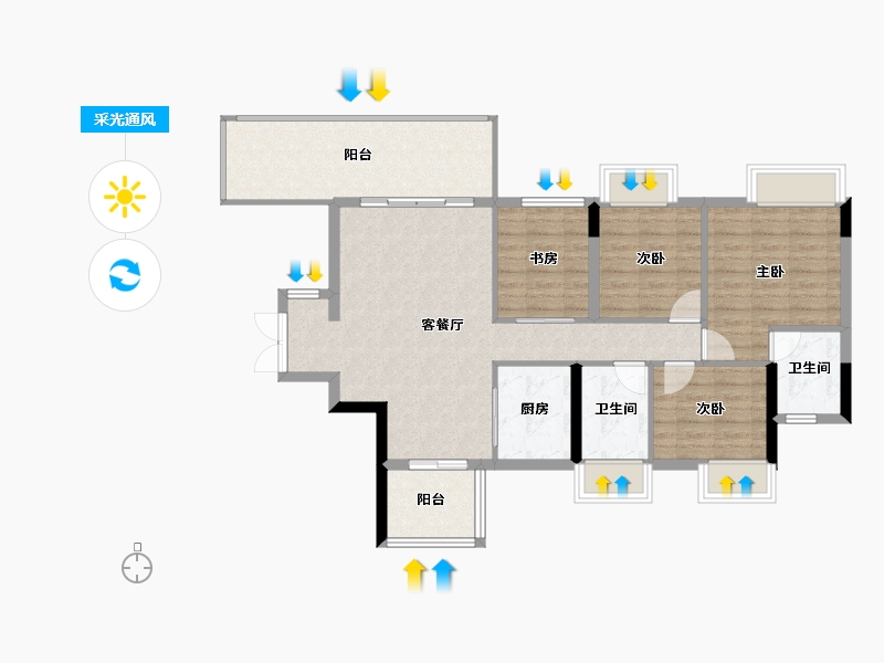 贵州省-贵阳市-广大城-94.00-户型库-采光通风