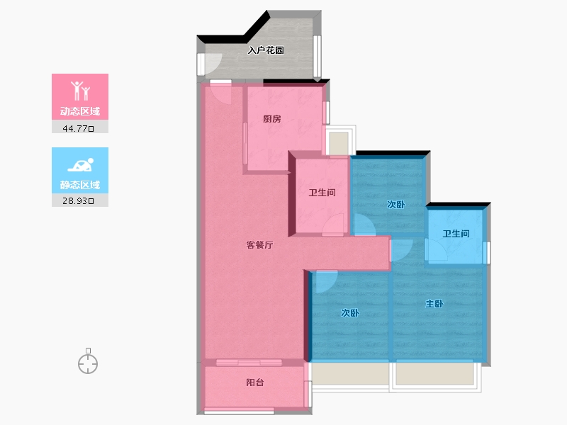 广东省-广州市-金地半山风华-71.20-户型库-动静分区