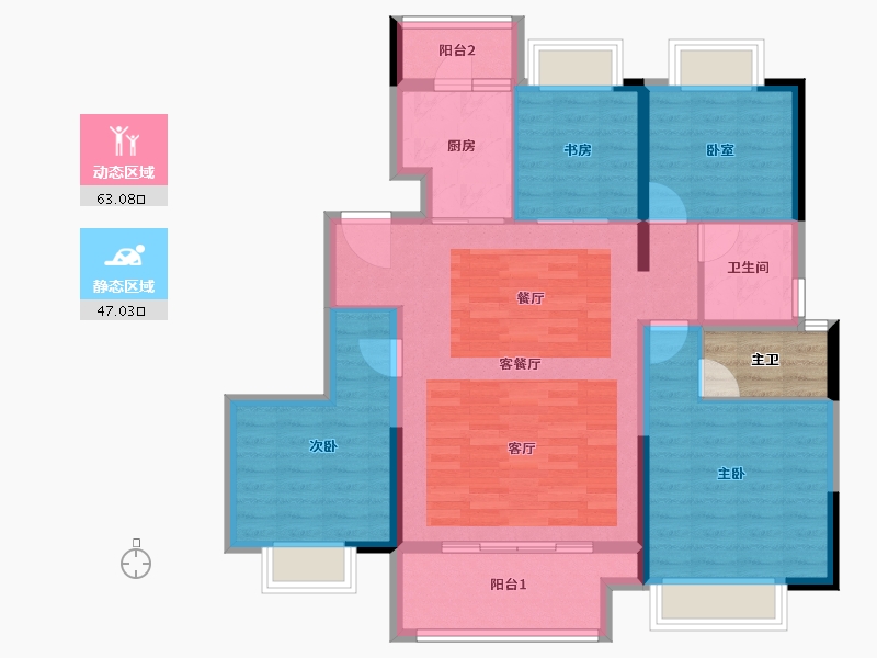 贵州省-贵阳市-新城玺樾台-102.58-户型库-动静分区