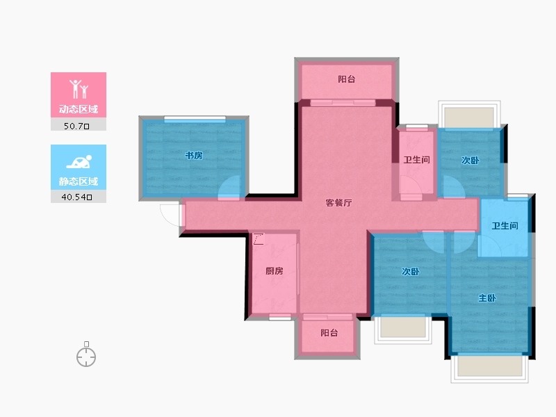 广西壮族自治区-南宁市-荣和五象院子-80.22-户型库-动静分区