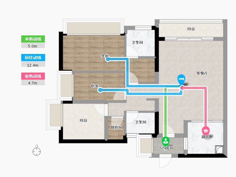 广东省-广州市-佳兆业凤鸣山-71.65-户型库-动静线