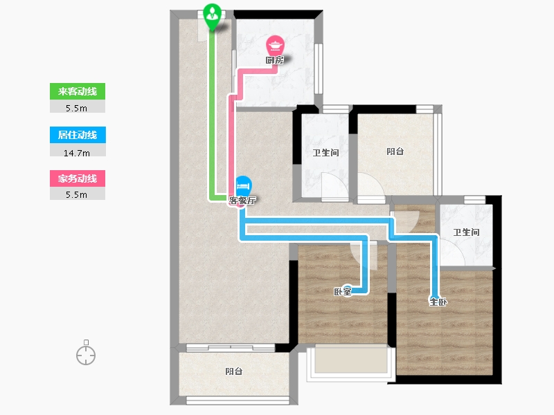 广东省-佛山市-新希望悦珑湾-68.28-户型库-动静线