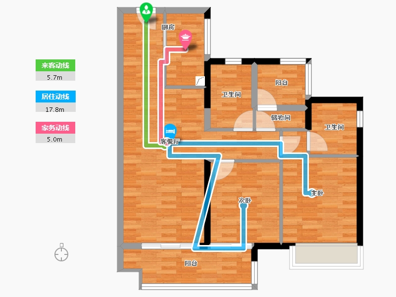 广东省-佛山市-美的云悦江山-75.73-户型库-动静线