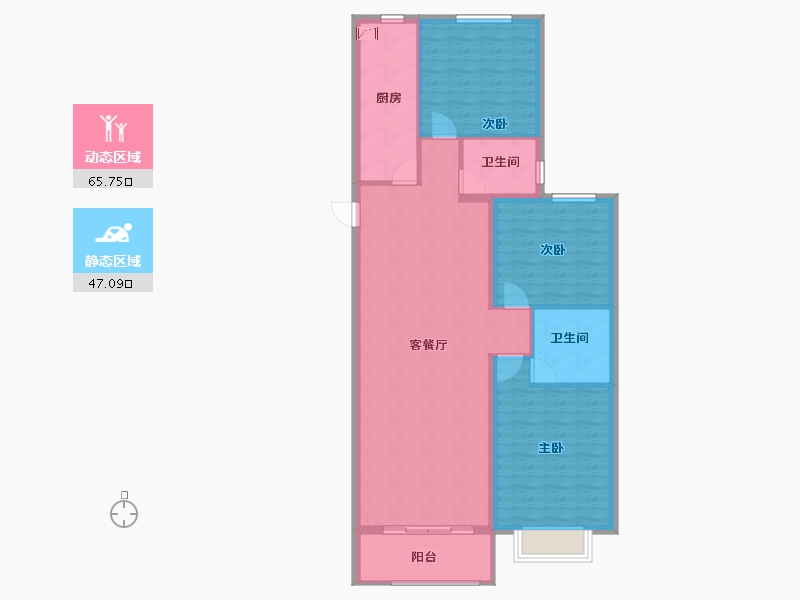 山西省-太原市-汾河明珠-102.50-户型库-动静分区