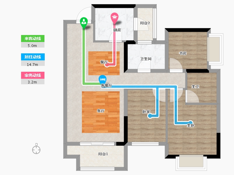 贵州省-贵阳市-新城玺樾台-85.60-户型库-动静线