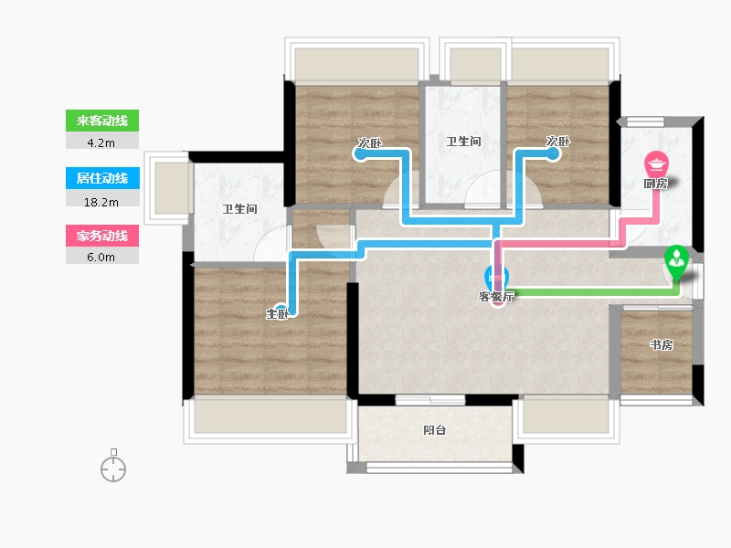 广东省-广州市-珠江·花屿花城-71.20-户型库-动静线