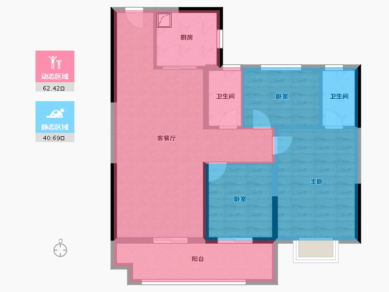 山西省-太原市-碧桂园云顶·云汇-92.54-户型库-动静分区