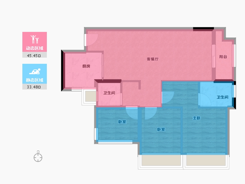 广东省-广州市-香江悦府-70.40-户型库-动静分区