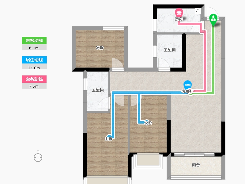 广西壮族自治区-南宁市-荣和五象院子-81.46-户型库-动静线