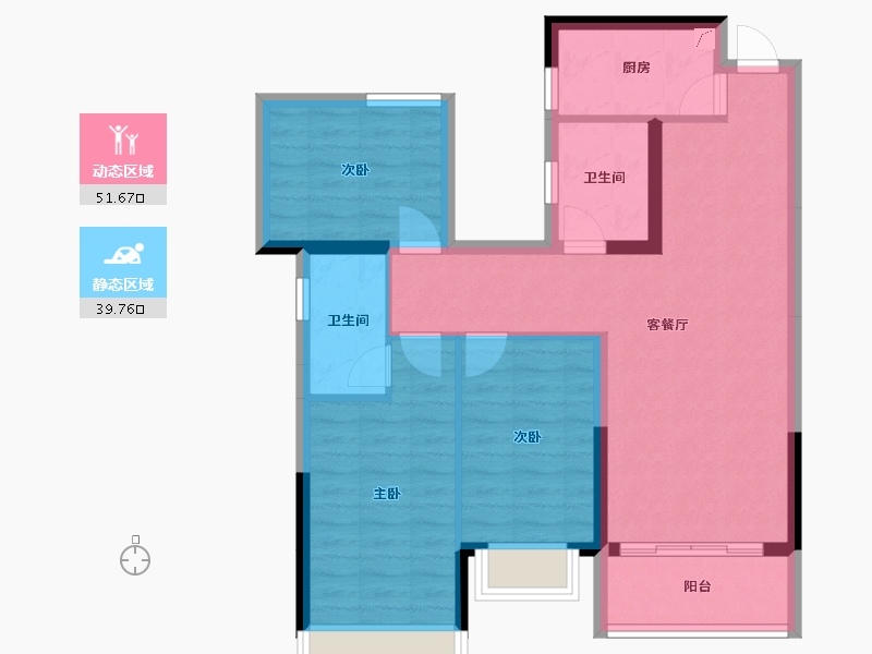 广西壮族自治区-南宁市-荣和五象院子-81.46-户型库-动静分区