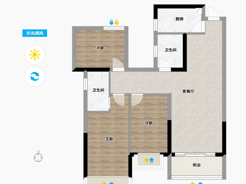 广西壮族自治区-南宁市-荣和五象院子-81.46-户型库-采光通风