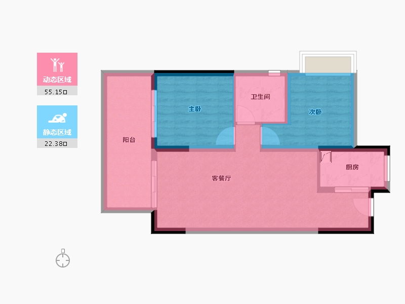 广西壮族自治区-南宁市-奥园瀚德棠悦府-69.38-户型库-动静分区