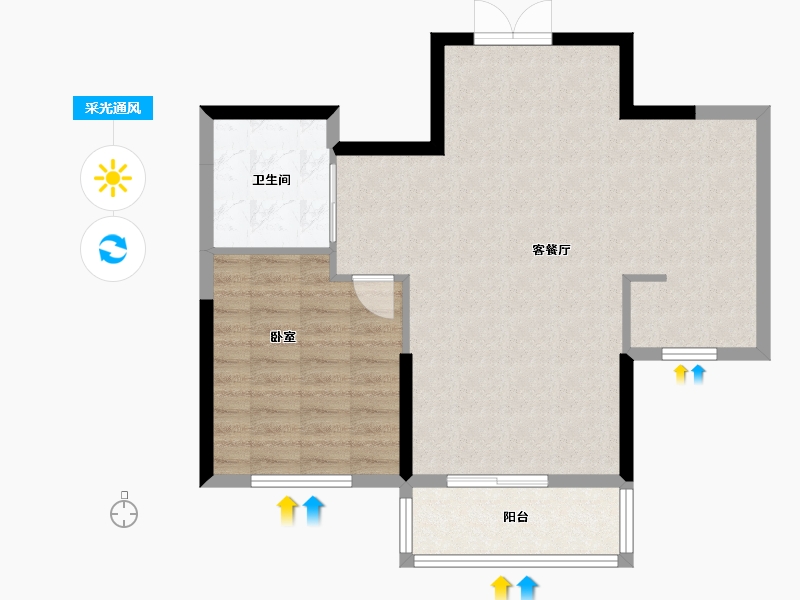 上海-上海市-九庐-72.64-户型库-采光通风