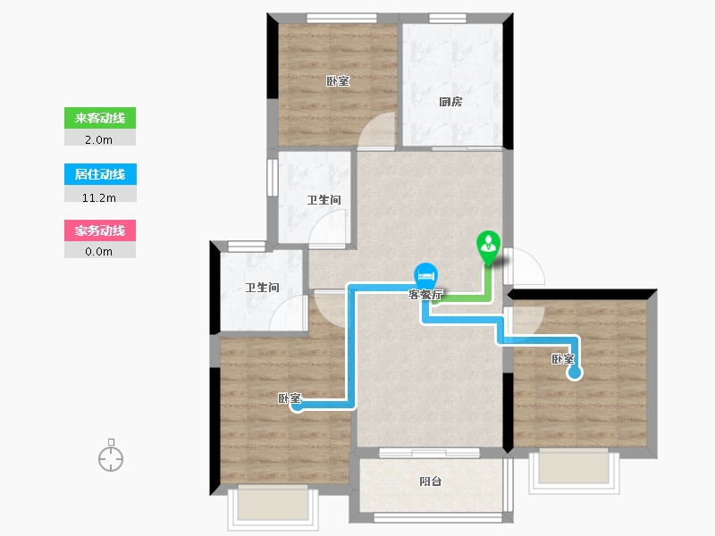 上海-上海市-大名城映晖-76.00-户型库-动静线