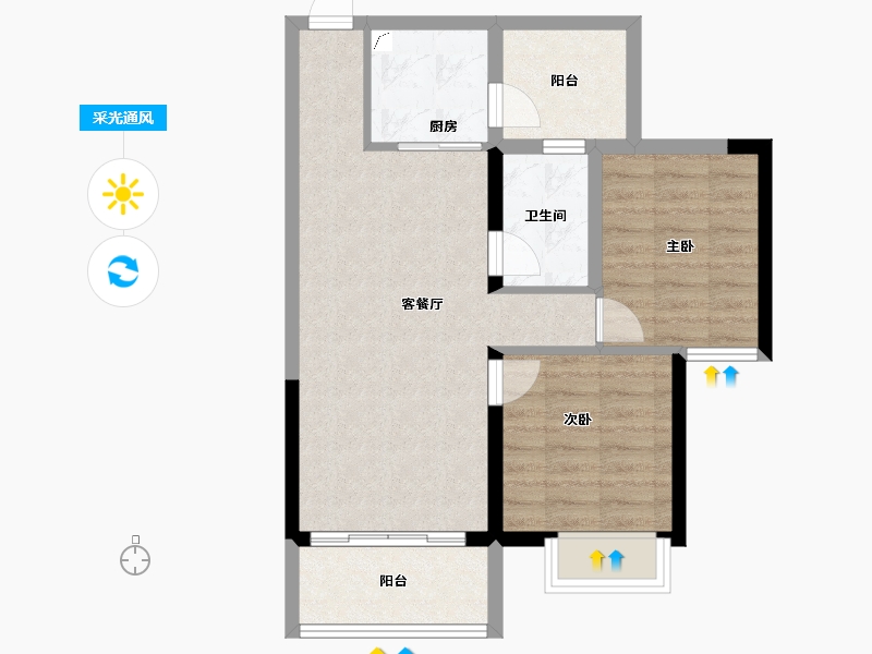 广西壮族自治区-南宁市-盛科城-65.58-户型库-采光通风