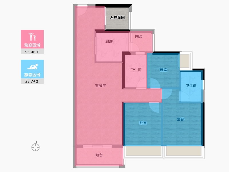 广东省-广州市-合生湖山国际-82.40-户型库-动静分区