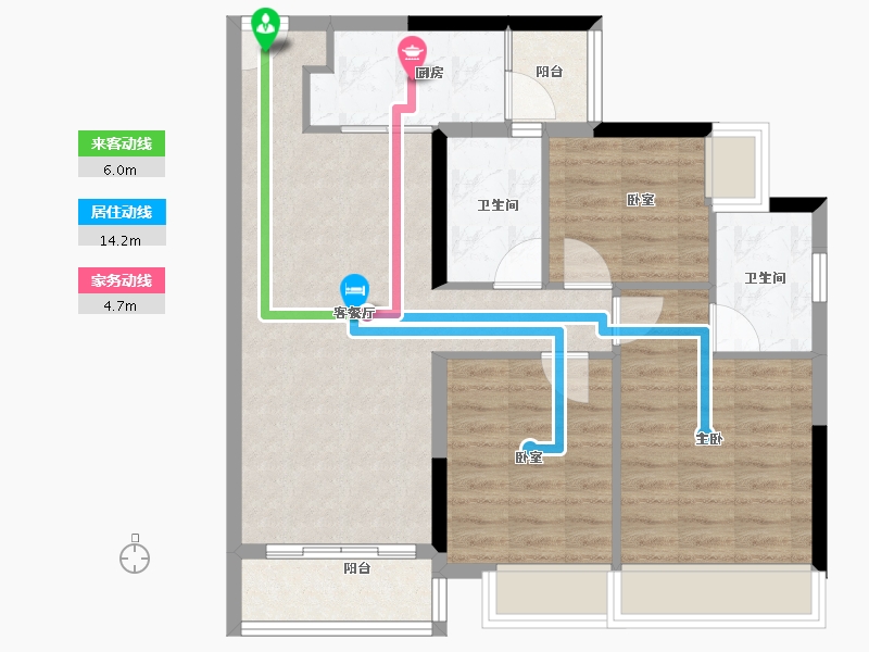 广东省-广州市-叠溪花园-78.40-户型库-动静线