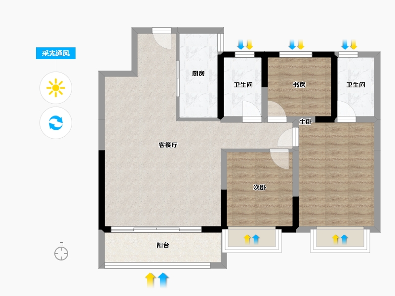 河南省-濮阳市-建业世和府-92.00-户型库-采光通风