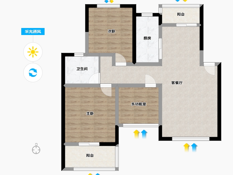 江苏省-盐城市-中南城-90.00-户型库-采光通风