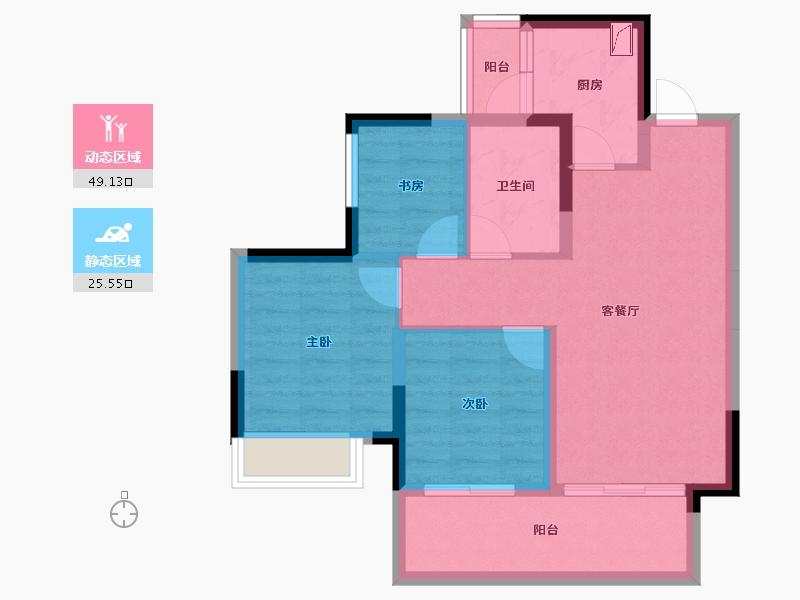 广西壮族自治区-南宁市-九宸府-65.65-户型库-动静分区