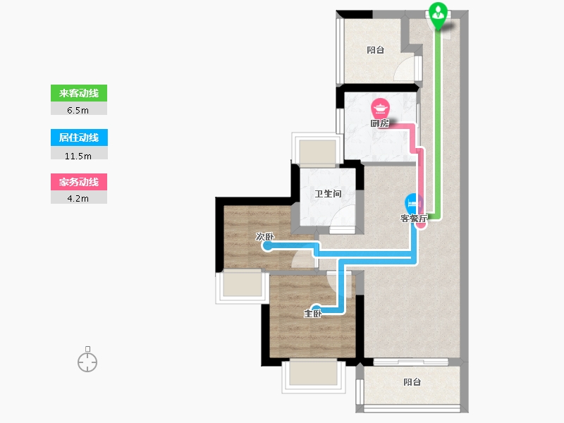 广东省-广州市-港龙皇朝·龙湾壹号-53.60-户型库-动静线