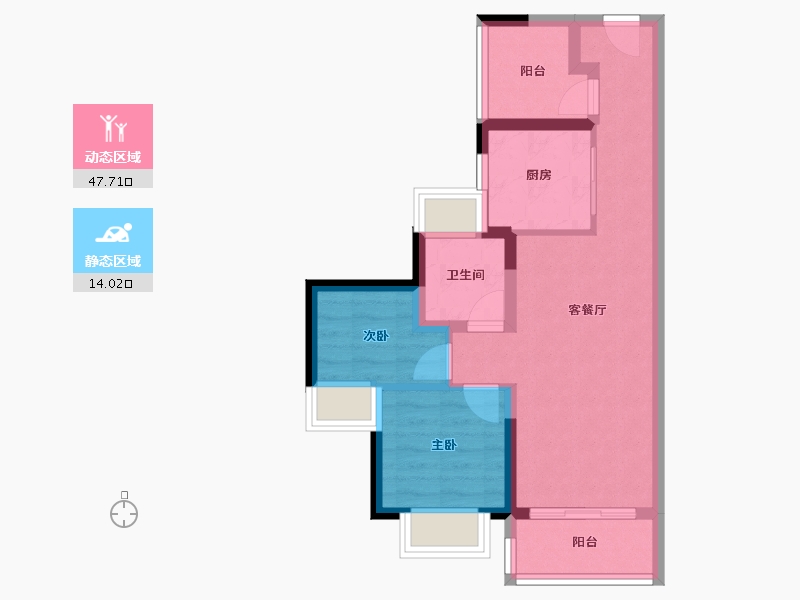 广东省-广州市-港龙皇朝·龙湾壹号-53.60-户型库-动静分区