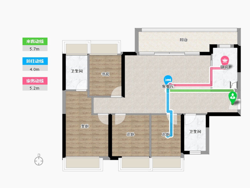 广东省-佛山市-绿城顺德杨柳郡-92.47-户型库-动静线