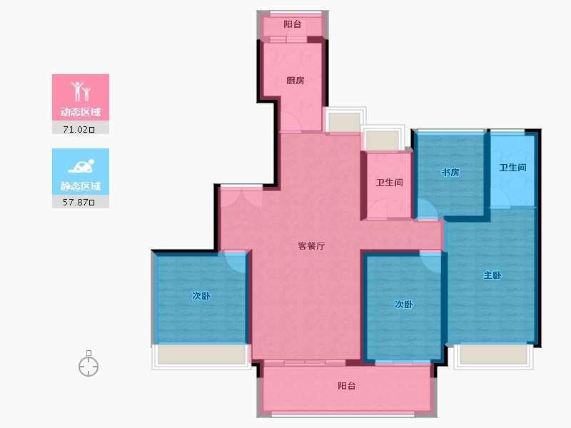 广东省-佛山市-电建地产·洺悦华府-115.06-户型库-动静分区