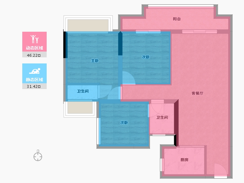 四川省-南充市-誉峰-71.00-户型库-动静分区